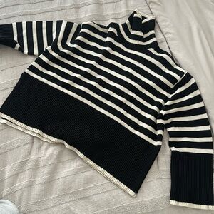 Totême Signature Stripe Turtleneck Sweater (Size S, Oversized Fit)